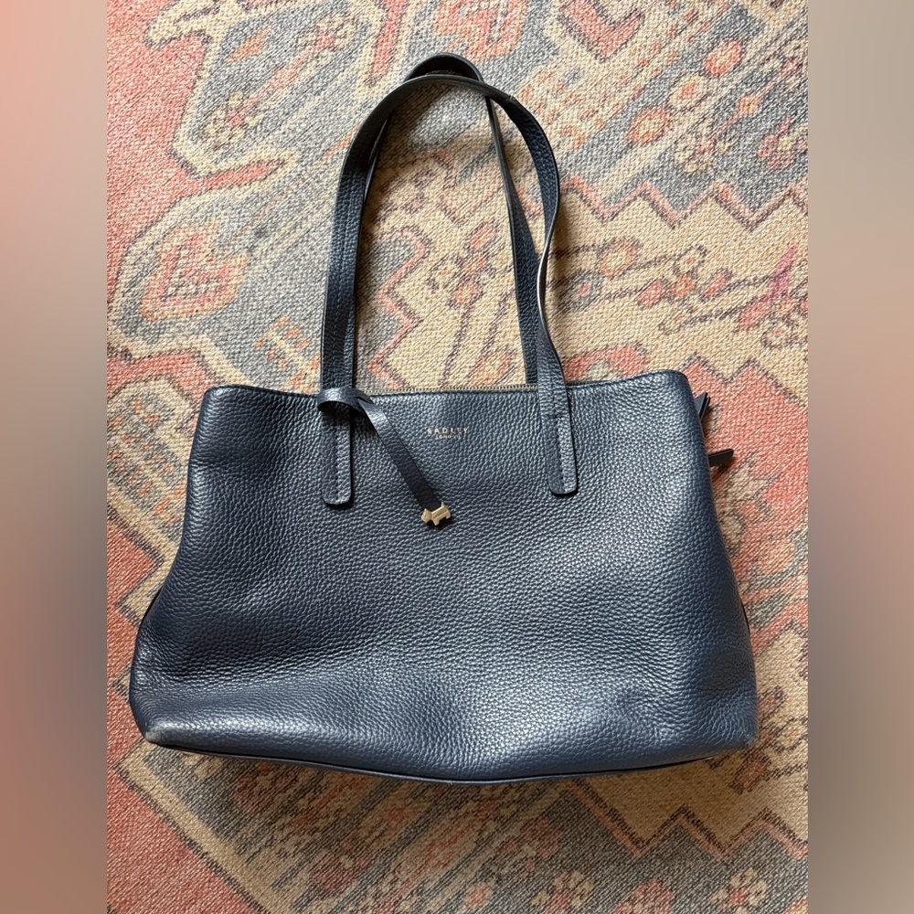 RADLEY LONDON Navy Pebbled Leather Tote